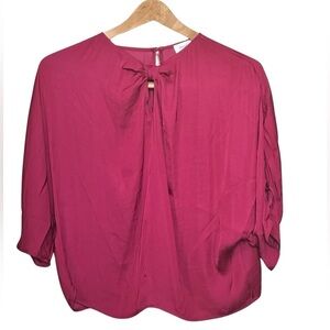 Calligraphy DOLMAN SLEEVE Sateen Fucshia Pink Top Women’s Size MP.
